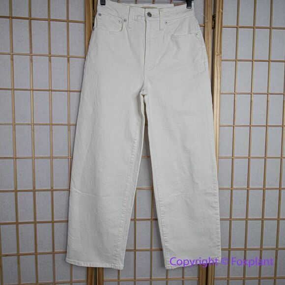 NEW Madewell The Perfect Vintage Wide-Leg Crop Jean Tile White, 27 - Picture 2 of 14